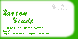 marton windt business card