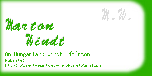 marton windt business card